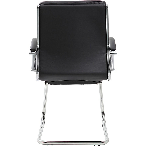 Boss Contemporary Executive Guest Chair In Caressoft Plus Black Seat Color - Vinyl Seat Material - Cantilever Base - Black - 1 Each (B9479BK)