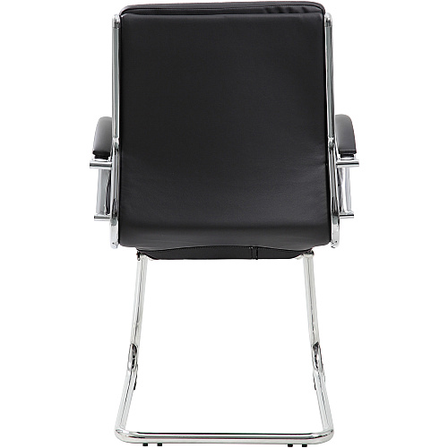 Boss Contemporary Executive Guest Chair In Caressoft Plus Black Seat Color - Vinyl Seat Material - Cantilever Base - Black - 1 Each (B9479BK)