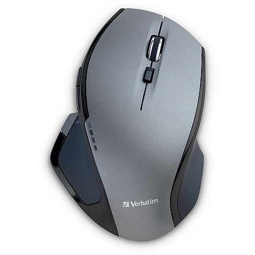 Verbatim Wireless Desktop 8-Button Deluxe Mouse Blue LED - Wireless - Radio Frequency - Graphite - USB - 1600 dpi - Scroll Wheel - 8 Button(s) - 1 Each (98622)