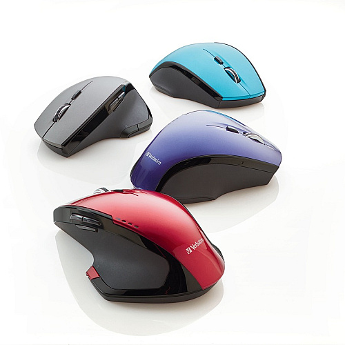 Verbatim Wireless Desktop 8-Button Deluxe Blue LED Mouse - Blue Blue LED/Optical - Wireless - Radio Frequency - Blue - 1 - USB - 1600 dpi - Scroll Wheel - 8 Button(s) (99019)