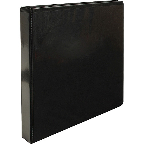 Business Source Round-ring View Binder 1" Binder Capacity - Letter - 8 1/2" x 11" Sheet Size - 225 Sheet Capacity - Fastener(s): Round Ring - Pocket(s): 2, Internal - Chipboard, Polypropylene - Black - Non-glare, Sturdy, Exposed Rivet, Durabl (BSN09952CT)