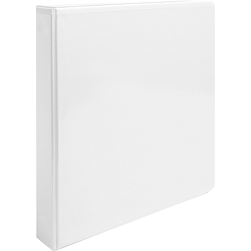 Business Source Round-ring View Binder 1" Binder Capacity - Letter - 8 1/2" x 11" Sheet Size - 225 Sheet Capacity - Fastener(s): Round Ring - Pocket(s): 2, Internal - Chipboard, Polypropylene - White - Wrinkle-free, Gap-free Ring, Clear Overl (BSN09953CT)