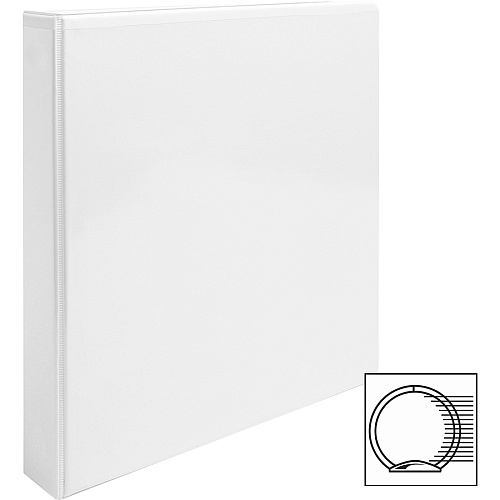 Business Source Round-ring View Binder 1" Binder Capacity - Letter - 8 1/2" x 11" Sheet Size - 225 Sheet Capacity - Fastener(s): Round Ring - Pocket(s): 2, Internal - Chipboard, Polypropylene - White - Wrinkle-free, Gap-free Ring, Clear Overl (BSN09953CT)