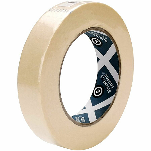Business Source Utility-purpose Masking Tape 60 yd Length x 1" Width - 3" Core - Tan - Crepe Paper Backing - Pressure Sensitive - For General Purpose, Holding, Bundling, Sealing, Masking - 9/Pack - 4 / Carton (BSN16461CT)