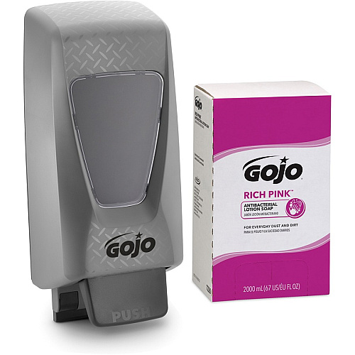 Gojo&reg; Rich Pink Antibacterial Lotion Soap Refill 2.11 quart - Soil Remover - Antibacterial - 4 / Carton (722004CT)