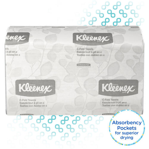 Kleenex&reg; C-Fold Paper Towels, Absorbency Pockets, White, 150 Pack, 16 Packs (88115)