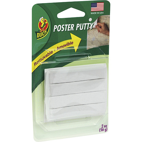 Duck Brand Poster Mounting Putty White - For Poster, Chart, Decoration - 4/Pack - 12 / Carton (PTY2CT)