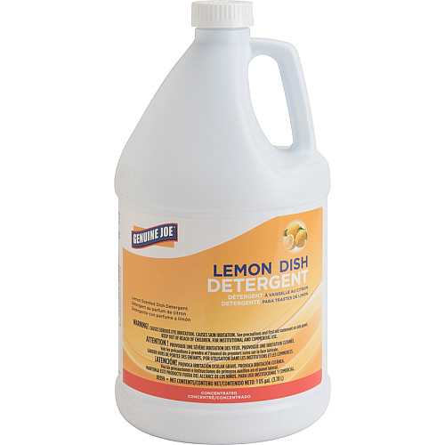 Genuine Joe® Lemon Dish Detergent, 1 Gallon, 4 Bottles ( For Multipurpose - 128 fl oz (4 quart) - Lemon Scent - Recommended For: Grease Remover - Film-free - White - 4 / Carton GJO10359CT)