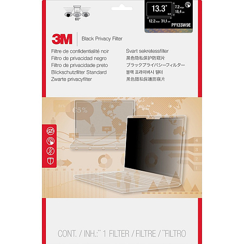 3M&trade; Touch Privacy Filter for 13.3in Full Screen Laptop, 16:9, PF133W9E