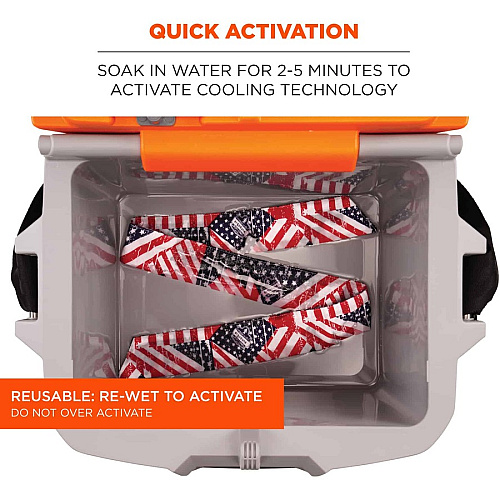 Chill-Its Evaporating Cooling Bandana Red, White, Blue (12303)