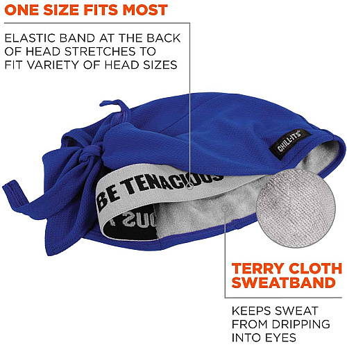 Chill-Its High-performance Dew Rag Universal Size - Elastic - Blue (12481)