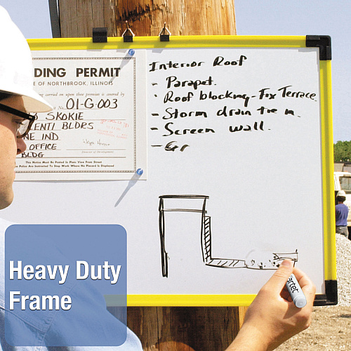 Quartet Industrial Magnetic Whiteboard 48" (4 ft) Width x 36" (3 ft) Height - White Painted Steel Surface - Bright Yellow Aluminum Frame - Rectangle - Horizontal - Magnetic - 1 Each (724126)