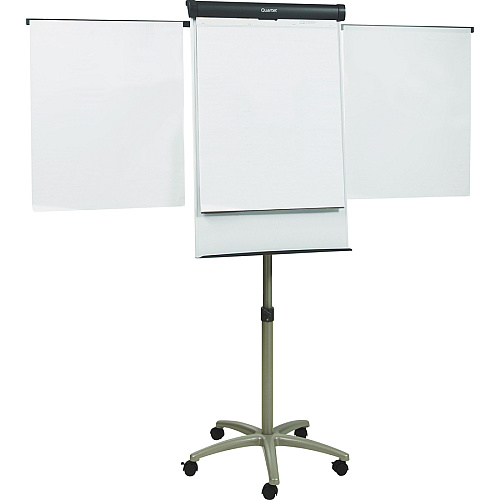 Quartet Compass Nano-Clean Magnetic Mobile Presentation Easel 36" (3 ft) Width x 24" (2 ft) Height - White Painted Steel Surface - Graphite Aluminum Frame - Horizontal - Magnetic - 1 Each (ECM32EU)