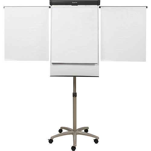 Quartet Compass Nano-Clean Magnetic Mobile Presentation Easel 36" (3 ft) Width x 24" (2 ft) Height - White Painted Steel Surface - Graphite Aluminum Frame - Horizontal - Magnetic - 1 Each (ECM32EU)