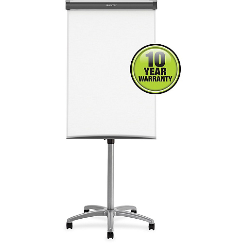 Quartet Compass Nano-Clean Magnetic Mobile Presentation Easel 36" (3 ft) Width x 24" (2 ft) Height - White Painted Steel Surface - Graphite Aluminum Frame - Horizontal - Magnetic - 1 Each (ECM32EU)