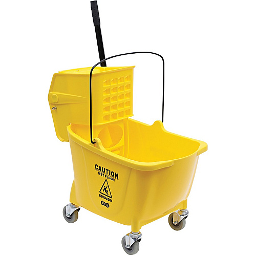 Genuine Joe 35-quart Side Press Mop Bucket & Wringer Combo 8.75 gal - Caster - 21" x 16" x 14" - Yellow - 1 Each (GJO02347)