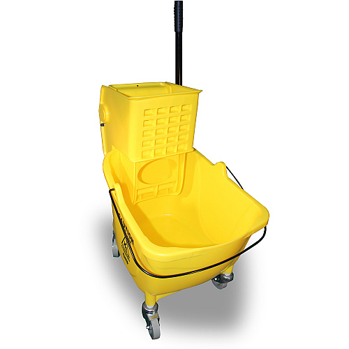 Genuine Joe 35-quart Side Press Mop Bucket & Wringer Combo 8.75 gal - Caster - 21" x 16" x 14" - Yellow - 1 Each (GJO02347)