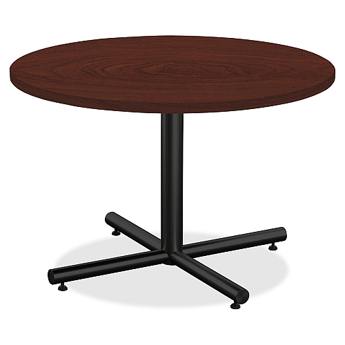 Lorell Hospitality Collection Tabletop Round Top - 1" Table Top Thickness x 36" Table Top Diameter - Breakroom, Cafeteria - Assembly Required - High Pressure Laminate (HPL), Mahogany - Particleboard, Polyvinyl Chloride (PVC) - 1 Each (LLR62574)