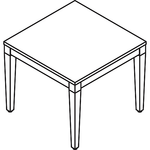 Lorell Solid Wood Corner Table Square Top - Four Leg Base - 4 Legs - 23.60" Table Top Length x 23.60" Table Top Width - 20" Height x 23.63" Width x 23.63" Depth - Reception - Assembly Required - Solid Wood Frame Material - 1 Each (LLR59543)