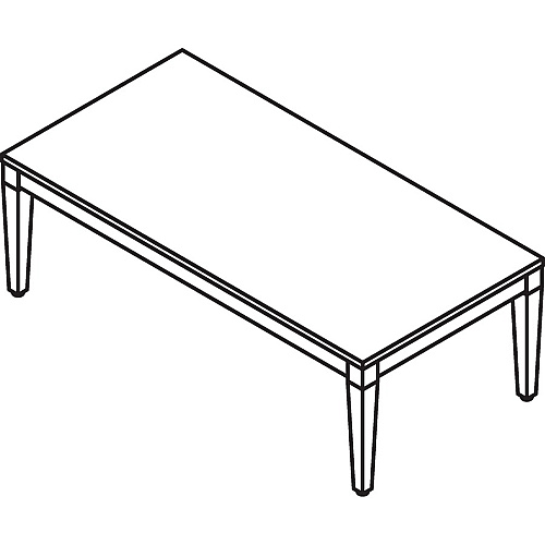 Lorell Solid Wood Coffee Table Rectangle Top - Four Leg Base - Traditional Style - 4 Legs - 47.50" Table Top Length x 23.60" Table Top Width x 42.50" Table Top Depth - 15.75" Height x 23.63" Width x 47.25" Depth - Reception - Assembly Required  (LLR59544)