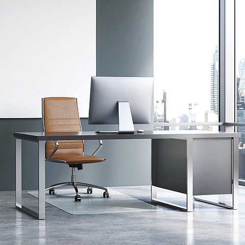 Cleartex Glaciermat Glaciermat&reg; Heavy Duty Glass Chair Mat for Hard Floors & Carpets - 36" x 48" Hard Floor, Home, Office, Carpet - 48" Length x 36" Width x 0.200" Depth x 0.200" Thickness - Rectangular - Glass, Tempered Glass - Clear - 1 E (123648EG)