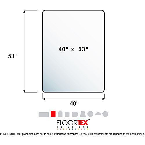 Cleartex Glaciermat Glaciermat&reg; Heavy Duty Glass Chair Mat for Hard Floors & Carpets - 40" x 53" Hard Floor, Home, Office, Carpet - 53" Length x 40" Width x 0.200" Depth x 0.200" Thickness - Rectangular - Tempered Glass - Crystal Clear - 1  (124053EG)