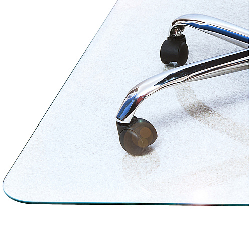 Cleartex Glaciermat Glaciermat&reg; Heavy Duty Glass Chair Mat for Hard Floors & Carpets - 40" x 53" Hard Floor, Home, Office, Carpet - 53" Length x 40" Width x 0.200" Depth x 0.200" Thickness - Rectangular - Tempered Glass - Crystal Clear - 1  (124053EG)