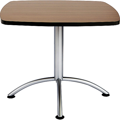 Iceberg iLand 29"H Square Hospitality Table Square Top - Powder Coated Silver Base - Contemporary Style - 36" Table Top Length x 36" Table Top Width x 1.13" Table Top Thickness - 29" Height - Assembly Required - Laminated, Teak - Particleboard - 1 (69727)