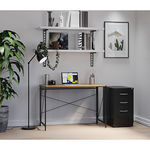 Lorell Premium Box/Box/File Mobile File Cabinet with Arch Pull 15" Width x 22.9" Depth x 27.8" Height - 3 x Drawer(s) for Box, File - Letter - Ball-bearing Suspension, Drawer Extension, Durable, Pencil Tray - Black - Steel - Recycled (LLR79129)