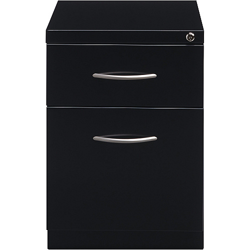 Lorell Premium Box/File Mobile File Cabinet with Arm Pull 15" Width x 19.9" Depth x 21.8" Height - 2 x Drawer(s) for Box, File - Letter - Pencil Tray, Ball-bearing Suspension, Drawer Extension, Durable - Black - Steel - Recycled (LLR79133)