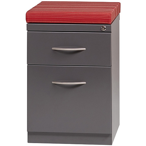 Lorell Premium Box/File Mobile File Cabinet with Arm Pull 15" Width x 19.9" Depth x 21.8" Height - 2 x Drawer(s) for Box, File - Letter - Vertical - Pencil Tray, Ball-bearing Suspension, Drawer Extension, Durable - Charcoal - Steel - Recycled (LLR79134)