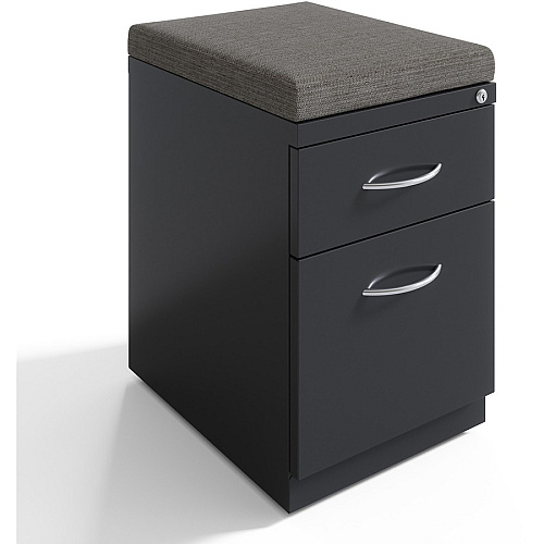 Lorell Premium Box/File Mobile File Cabinet with Arm Pull 15" Width x 19.9" Depth x 21.8" Height - 2 x Drawer(s) for Box, File - Letter - Vertical - Pencil Tray, Ball-bearing Suspension, Drawer Extension, Durable - Charcoal - Steel - Recycled (LLR79134)