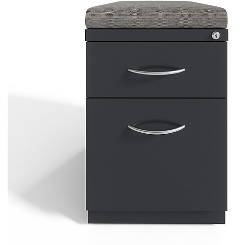 Lorell Premium Box/File Mobile File Cabinet with Arm Pull 15" Width x 19.9" Depth x 21.8" Height - 2 x Drawer(s) for Box, File - Letter - Vertical - Pencil Tray, Ball-bearing Suspension, Drawer Extension, Durable - Charcoal - Steel - Recycled (LLR79134)