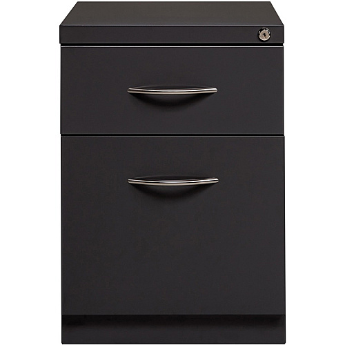 Lorell Premium Box/File Mobile File Cabinet with Arm Pull 15" Width x 19.9" Depth x 21.8" Height - 2 x Drawer(s) for Box, File - Letter - Vertical - Pencil Tray, Ball-bearing Suspension, Drawer Extension, Durable - Charcoal - Steel - Recycled (LLR79134)
