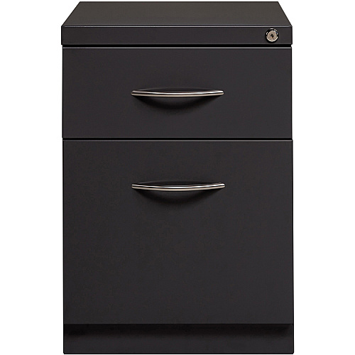 Lorell Premium Box/File Mobile File Cabinet with Arm Pull 15" Width x 19.9" Depth x 21.8" Height - 2 x Drawer(s) for Box, File - Letter - Vertical - Pencil Tray, Ball-bearing Suspension, Drawer Extension, Durable - Charcoal - Steel - Recycled (LLR79134)