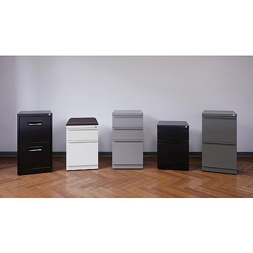 Lorell 20" Box/Box/File Mobile File Cabinet with Full-Width Pull 15" Width x 19.9" Depth x 27.8" Height - 3 x Drawer(s) for Box, File - Letter - Ball-bearing Suspension, Drawer Extension, Durable, Recessed Drawer - Gray - Steel - Recycled (LLR79135)