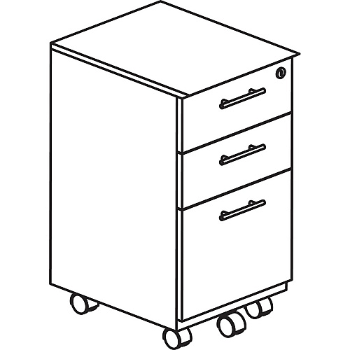 Mayline Medina Box/Box/File Mobile Pedestal 26.8" Height x 18" Width x 15.5" Depth - 3 x Box, File Drawer(s) - Material: Steel - Finish: Gray, Laminate - Stain Resistant, Water Resistant, Abrasion Resistant, Ball-bearing Suspension, Drawer Exte (MNBBFLGS)