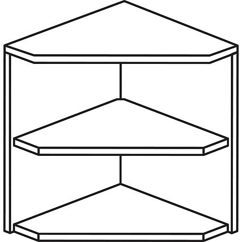 Mayline Medina Corner Support for Hutches 20" Height x 15" Width x 15" Depth - 2 Shelve(s) - Finish: Gray Steel Laminate - Abrasion Resistant, Stain Resistant, Water Resistant, Durable - For Office (MNPOLGS)