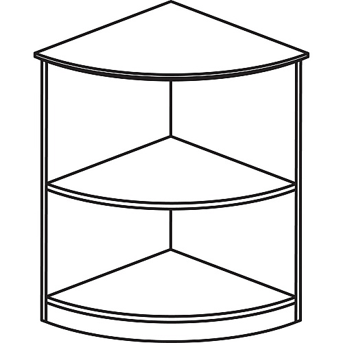 Mayline Medina - Open 1/4-Round Bookcase x 1" Thickness Shelf, 29.5" Height x 20" Width x 20" Depth Bookshelf - 2 Shelve(s) - 1 Adjustable Shelf(ves) - Finish: Gray Steel Laminate - Leveler, Stain Resistant, Water Resistant, Abrasion Resistant  (MVBQ2LGS)