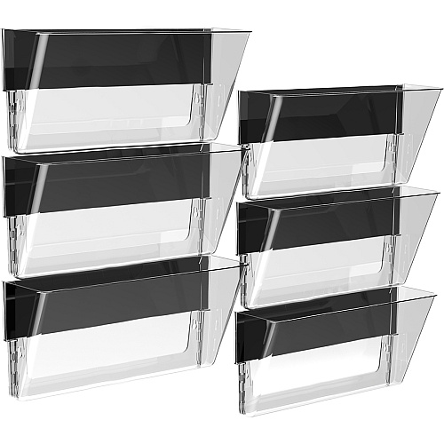 Storex Magnetic Wall File Pockets 500 x Sheet - Magnetic, Heavy Duty - 100% Recycled - Clear - Plastic - 1 Each (70240U06C)