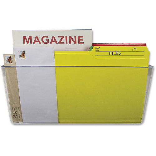 Storex Magnetic Wall File Pockets 500 x Sheet - Magnetic, Heavy Duty - 100% Recycled - Clear - Plastic - 1 Each (70240U06C)