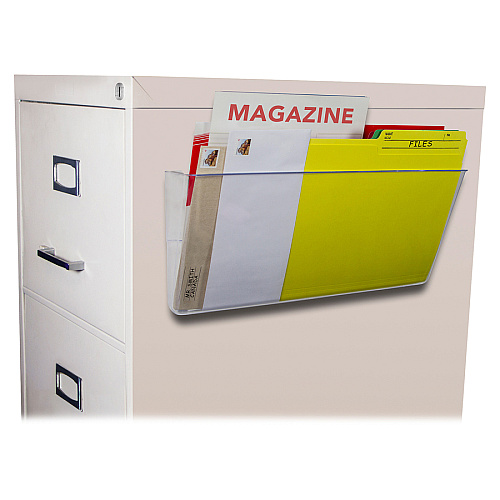 Storex Magnetic Wall File Pockets 500 x Sheet - Magnetic, Heavy Duty - 100% Recycled - Clear - Plastic - 1 Each (70240U06C)