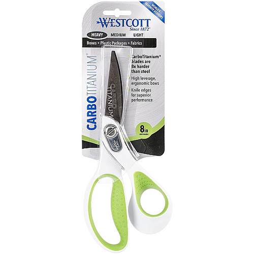 Westcott 8" Bent CarboTitanium Scissors 8" Overall Length - Bent - Titanium - Pointed Tip - Gray - 1 Each (16446)