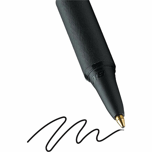 BIC SoftFeel Retractable Ball Pens 1 mm Medium Pen Point - Retractable - Black Ink - Black Barrel - 36 / Box (SCSM361BK)