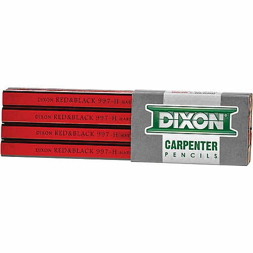 Dixon Economy Flat Carpenter Pencils Medium Point - Red Lead - 1 Dozen (14100)