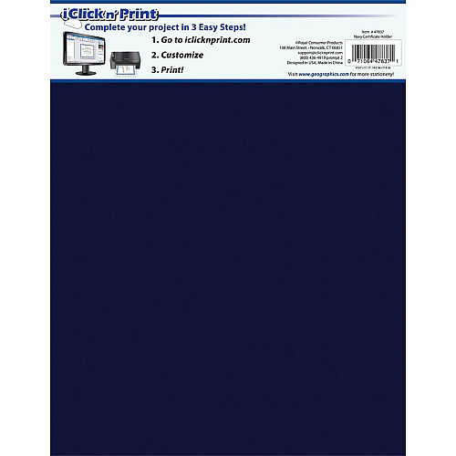FranklinCovey Geographics Recycled Certificate Holder Navy - 30% Recycled - 5 / Pack (47837)