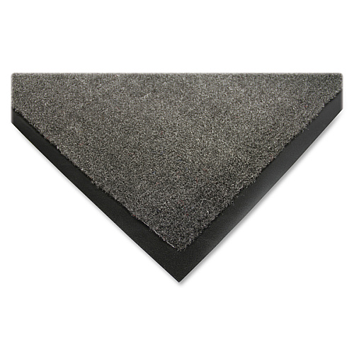 Genuine Joe Silver Series Indoor Entry Mat Building, Carpet, Hard Floor - 10 ft Length x 36" Width - Plush - Charcoal - 1 Each (GJO59459)