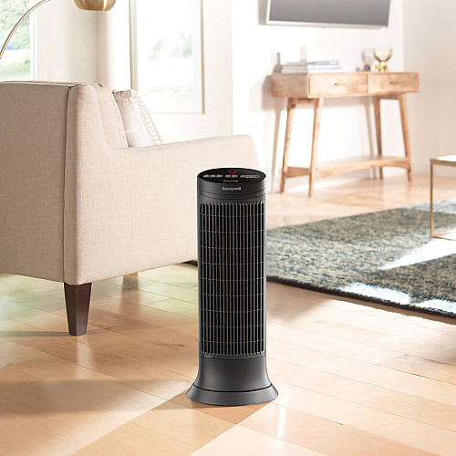 Honeywell Motion Sensor Ceramic Heater Ceramic - 1500 W - 2 x Heat Settings - Timer - 1500 W - Oscillation - Indoor - Tower - Dark Gray (HCE323V)