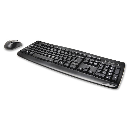 Kensington Pro Fit Wireless Desktop Set USB Wireless Bluetooth - Black - USB Wireless Bluetooth - Laser - 1000 dpi - Scroll Wheel - QWERTY - Black - Symmetrical - AA, AAA - Compatible with Computer, Notebook - 1 Each (72324)