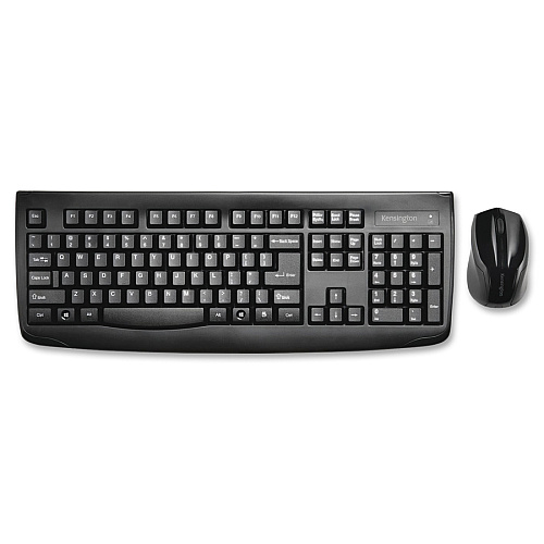 Kensington Pro Fit Wireless Desktop Set USB Wireless Bluetooth - Black - USB Wireless Bluetooth - Laser - 1000 dpi - Scroll Wheel - QWERTY - Black - Symmetrical - AA, AAA - Compatible with Computer, Notebook - 1 Each (72324)